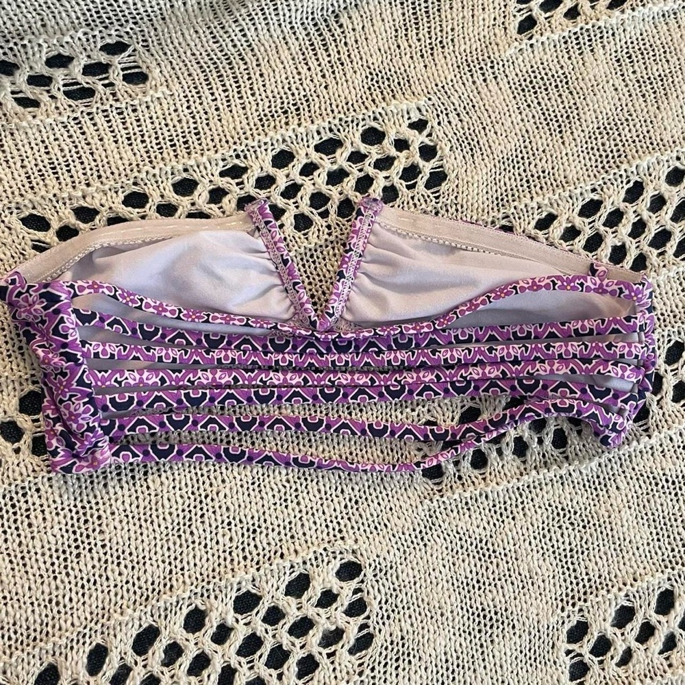 2-piece Purple Patterned Matching Bikini Set - Picture 7 of 7
